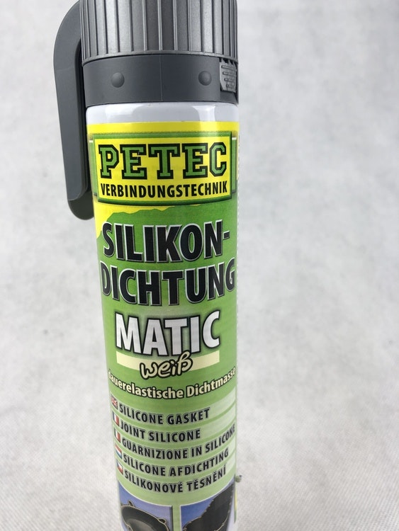 Högtemperatursilikontätning, Petec, 200 ml, Vit