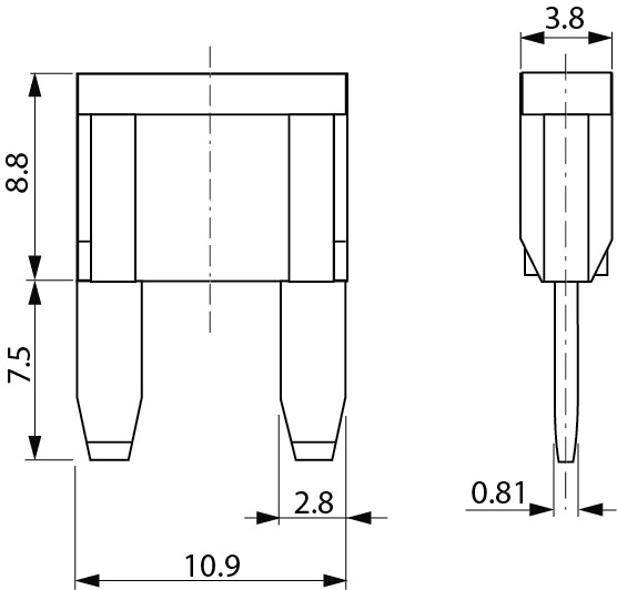 Säkring MINI pinpack, 3A, 10-pack, 193327