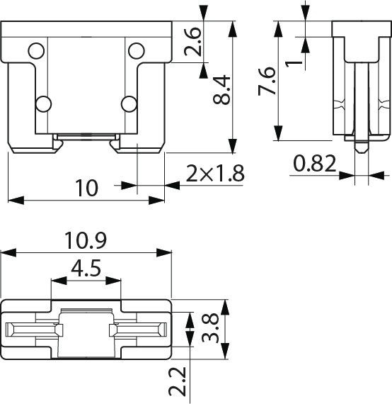 Säkring MINI Low Profile pinpack, 4A, 10-pack