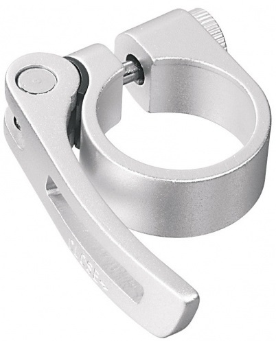 Seat clamp SCQ-080 with quick release 34,9 mm silver