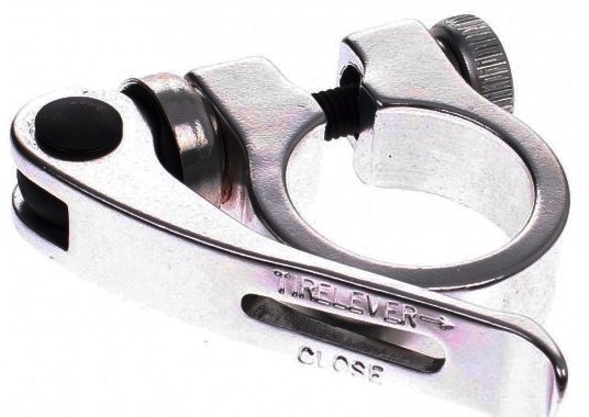 Seat clamp SCQ-050 with quick release 28,6 mm silver