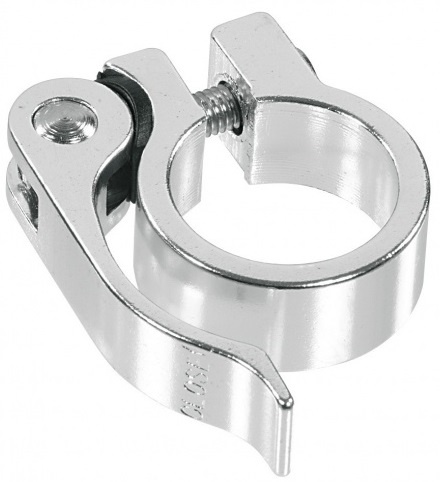 Seat clamp SCQ-030 with quick release 34,9 mm silver