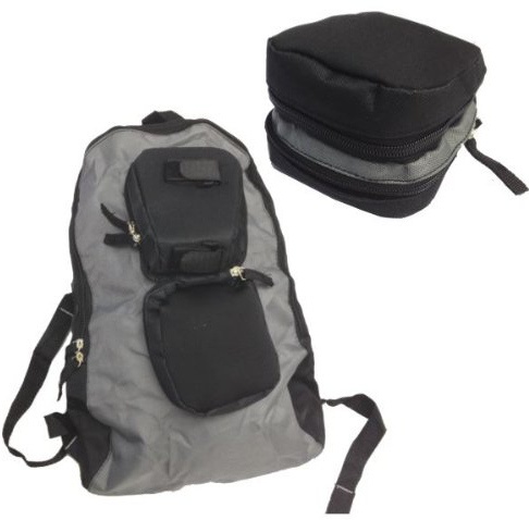 saddlebag / backpack 1,4 liter black / gray