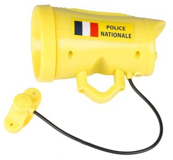 French police siren bike boys 12 cm yellow