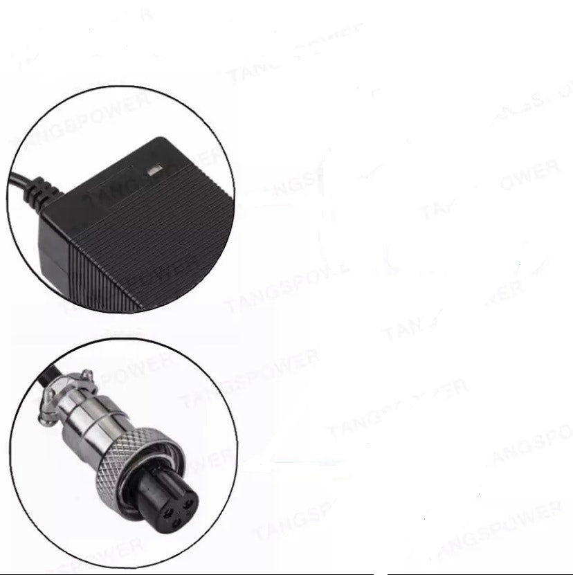 Laddare till Elscooter 3-stifts GX16 54.6V 3A för 13S 48V Li-ion batteri