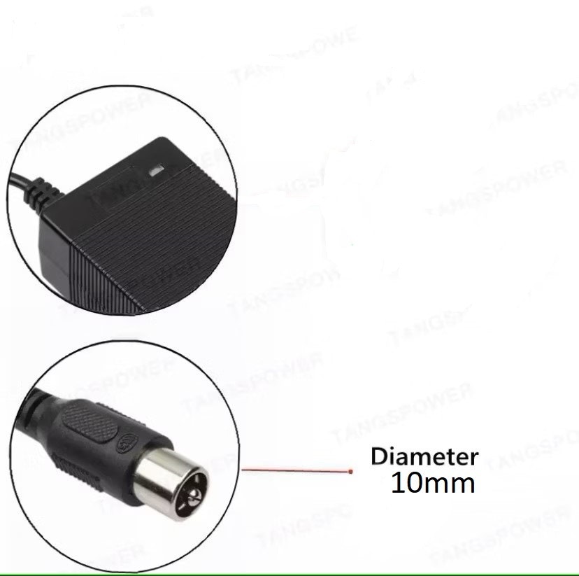 Laddare till Elscooter Diameter 10mm 54.6V 3A för 13S 48V Li-ion batteri