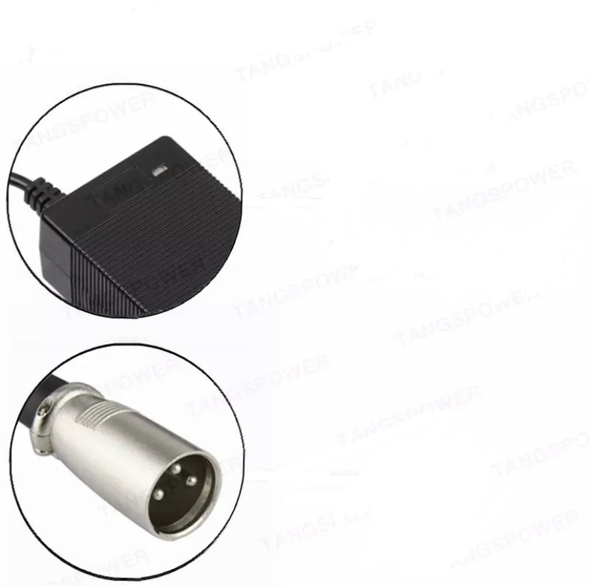 Laddare till Elscooter 3-Stifts XLR 54.6V 3A för 13S 48V Li-ion batteri