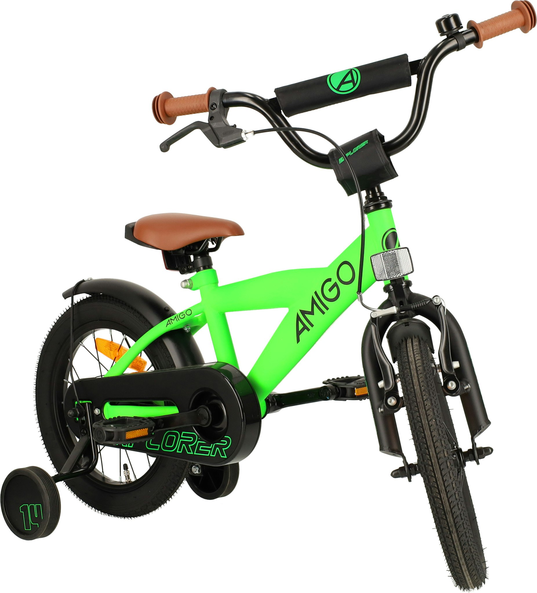 AMIGO Explorer 14 tum 21,5 cm pojkar Coaster broms Grön/Svart
