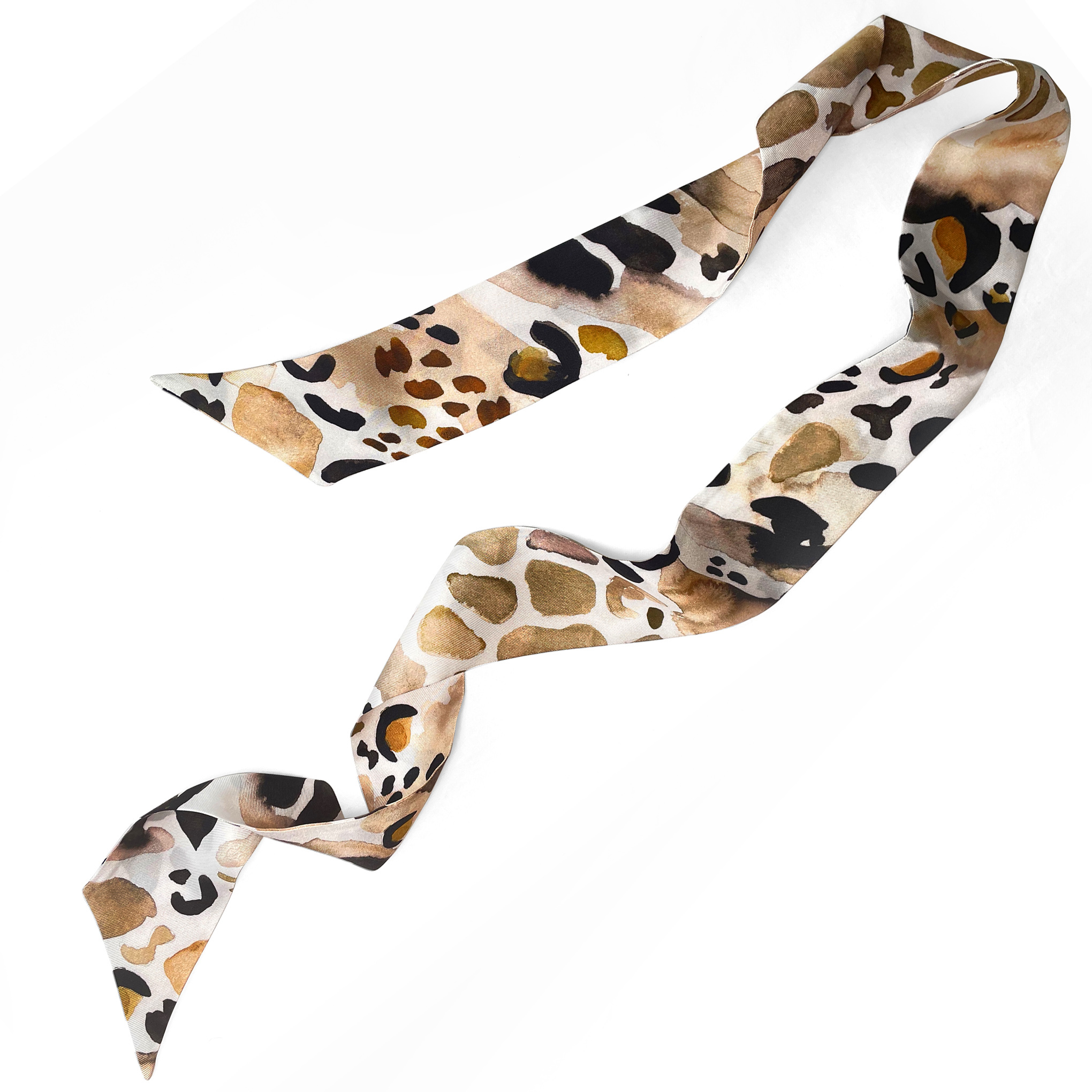 Victoria Verbaan Leopard siden twilly-scarf