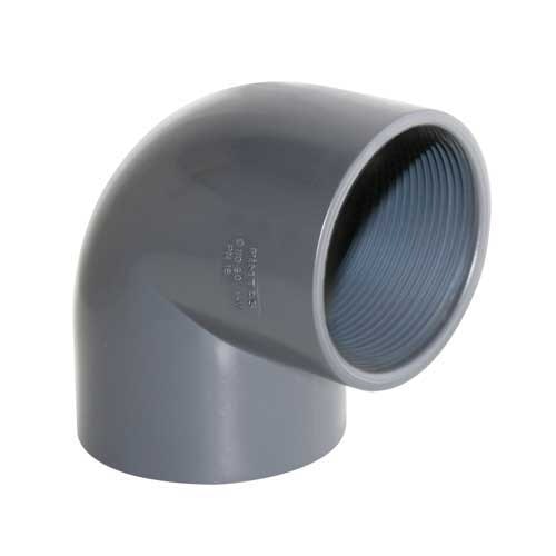 PVC-U Vinkel 90 grader Ø 63 mm lim x 2 tum invändig gänga