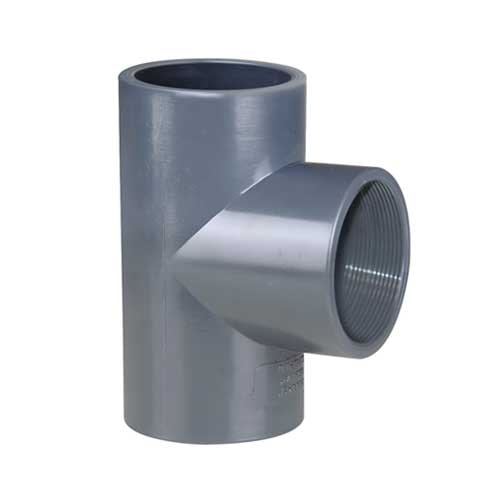 PVC-U Ø63 mm Grenrör T-koppling lim 90º med R50 (2 tum) invändig gänga
