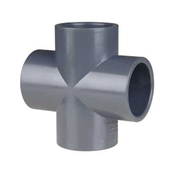 PVC-U Ø50 mm Grenrör Korskoppling 90º limmas på alla sidor