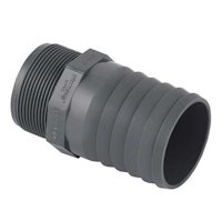 PVC-U Slangadapter Ø50 mm ytterdiameter till 1½" (1,5 tum/R40) utvändig gänga