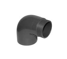 PVC-U Vinkel 90º Ø63 mm lim x 2" utvändig gänga