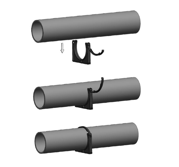 Klammer / klämma för slang och rör Ø 63 mm