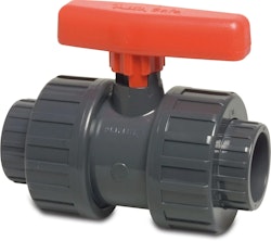 PVC-U Kulventil med dubbel union LIM x LIM, Profec Safe Plimex 16 - 110 mm, flera varianter