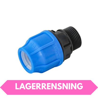 PEM övergång rak Ø50 mm till 1½" (1,5 tum) UTVändig gänga (50mm x 1 1/2")