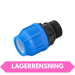 PEM övergång rak Ø50 mm till 1½" (1,5 tum) UTVändig gänga (50mm x 1 1/2")