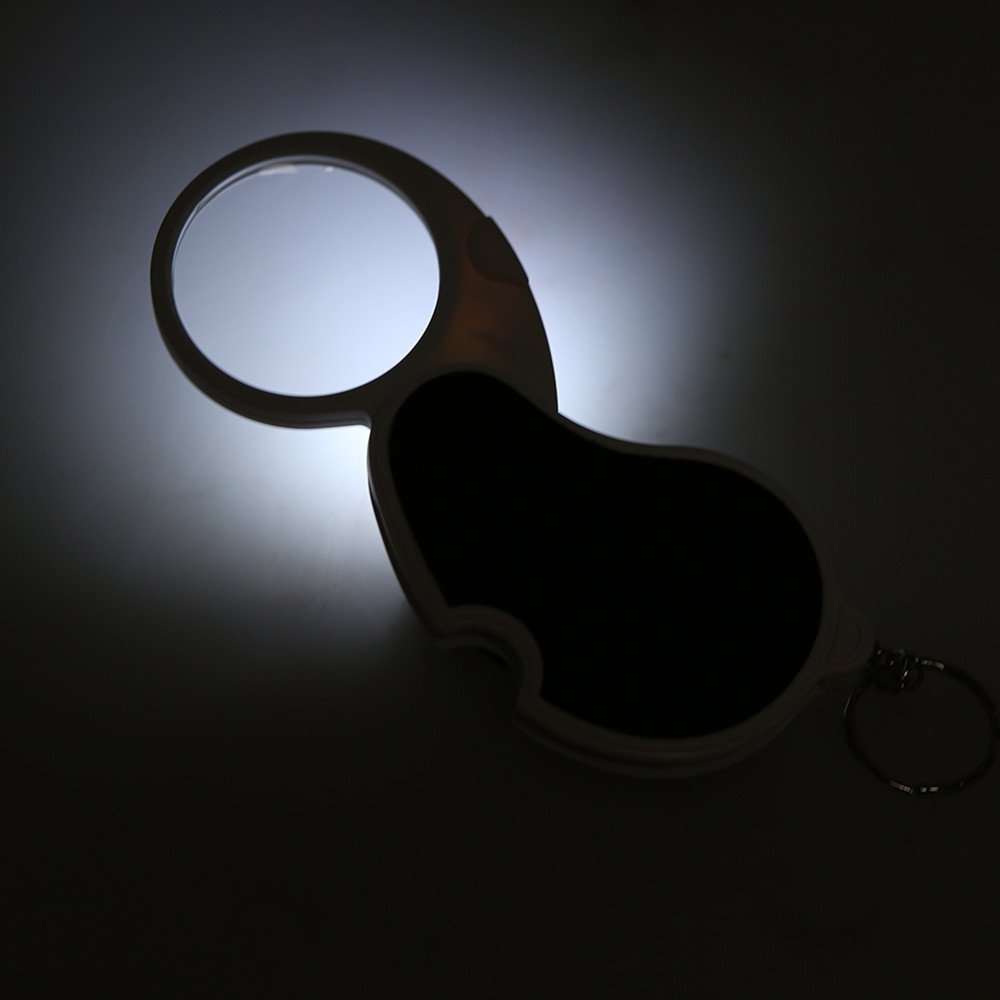 Förstoringsglas med lampa och nyckelring