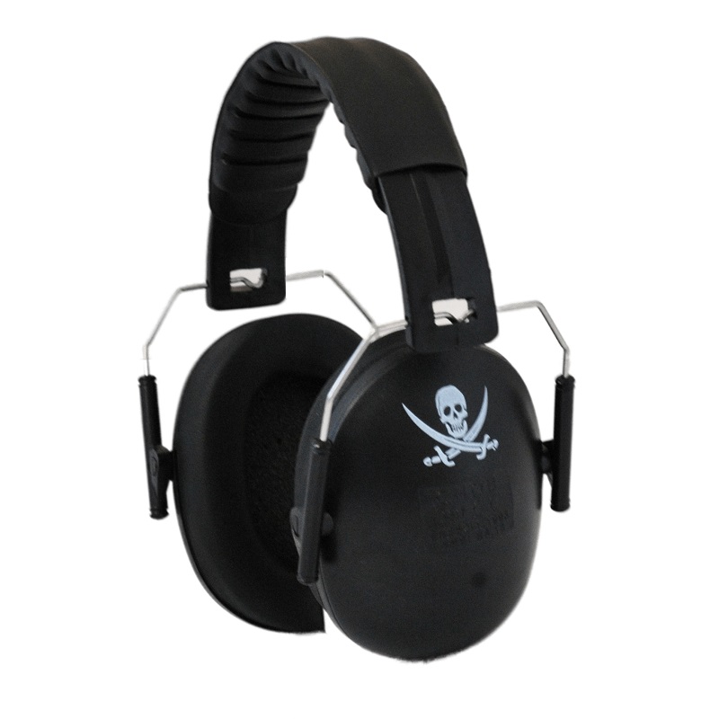 Svarta hörselskydd med pirattryck för barn