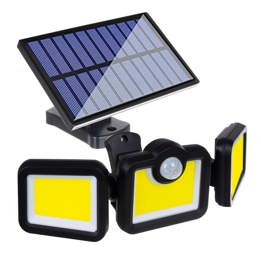 LED-strålkastare med rörelsevakt och solcell - SkyddsExperten.se