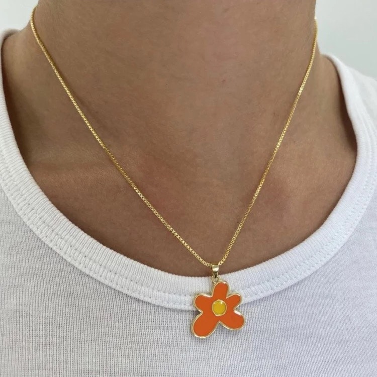 Orange Flower Pendant