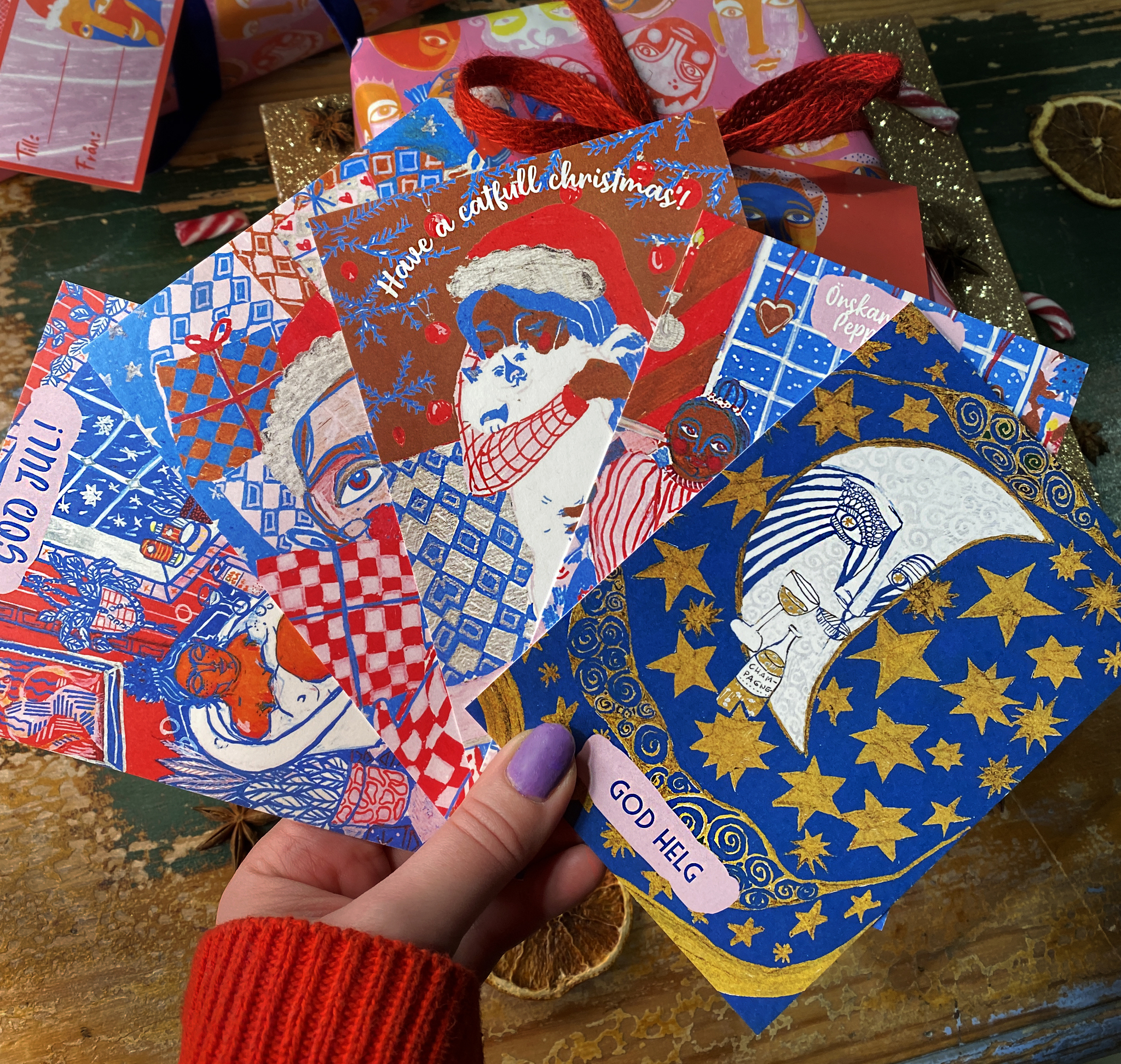 LARGE Christmas Super Gift Wrapping – Paketpapper, juletiketter, julkort + ännu mer!