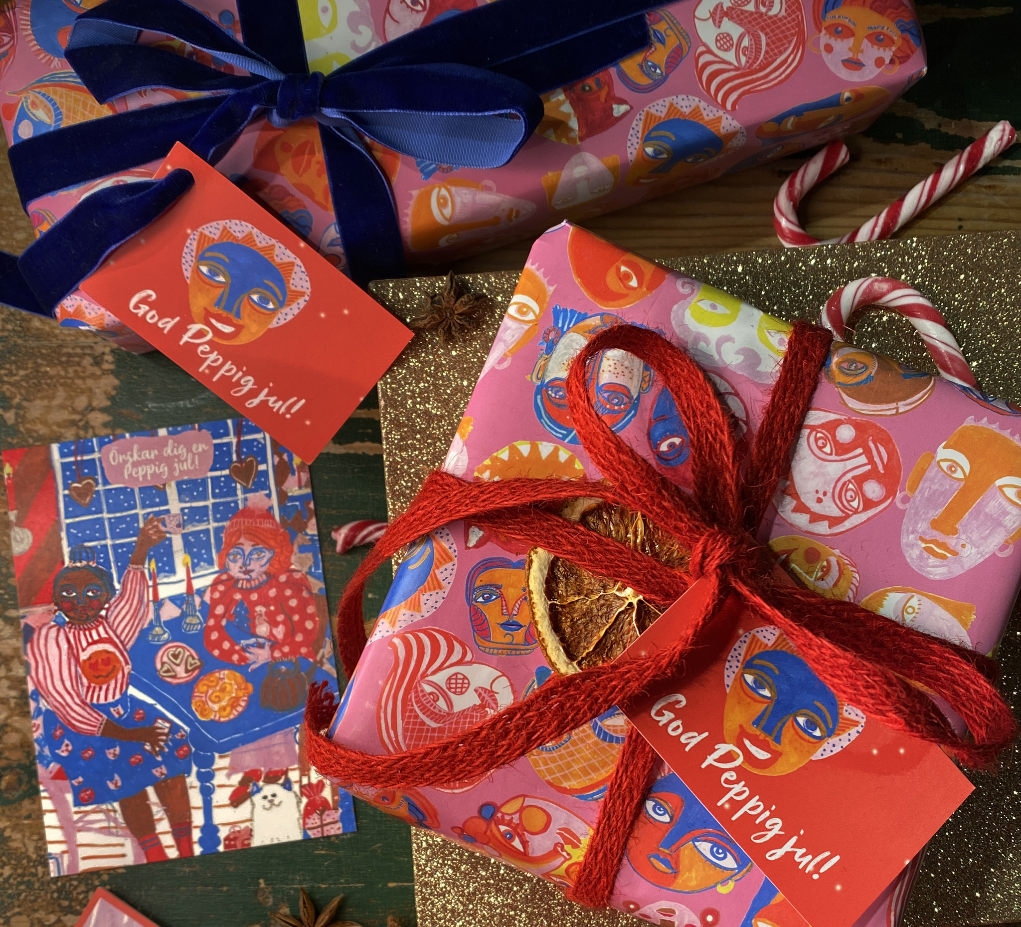 LARGE Christmas Super Gift Wrapping – Paketpapper, juletiketter, julkort + ännu mer!