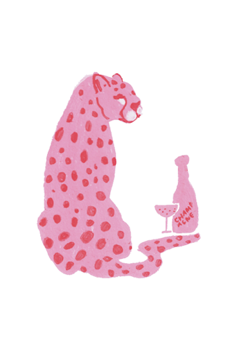 Dubbelvikt kort: Pink Leo - Peppkort av Jessica Jämting