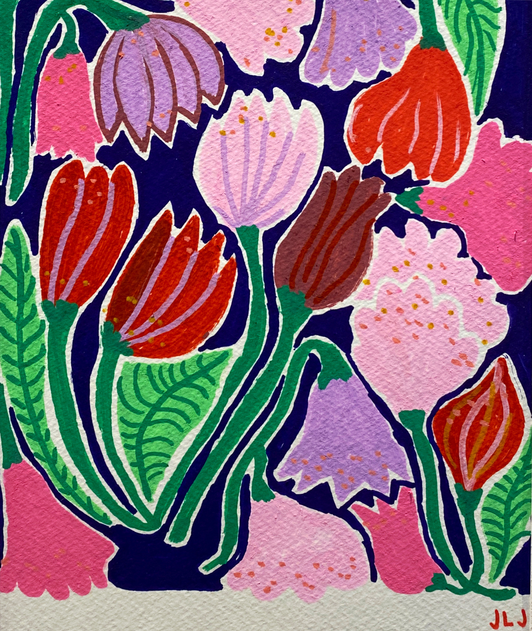 Flowers in Bloom nr 10 - Originalmålning av Jessica Jämting