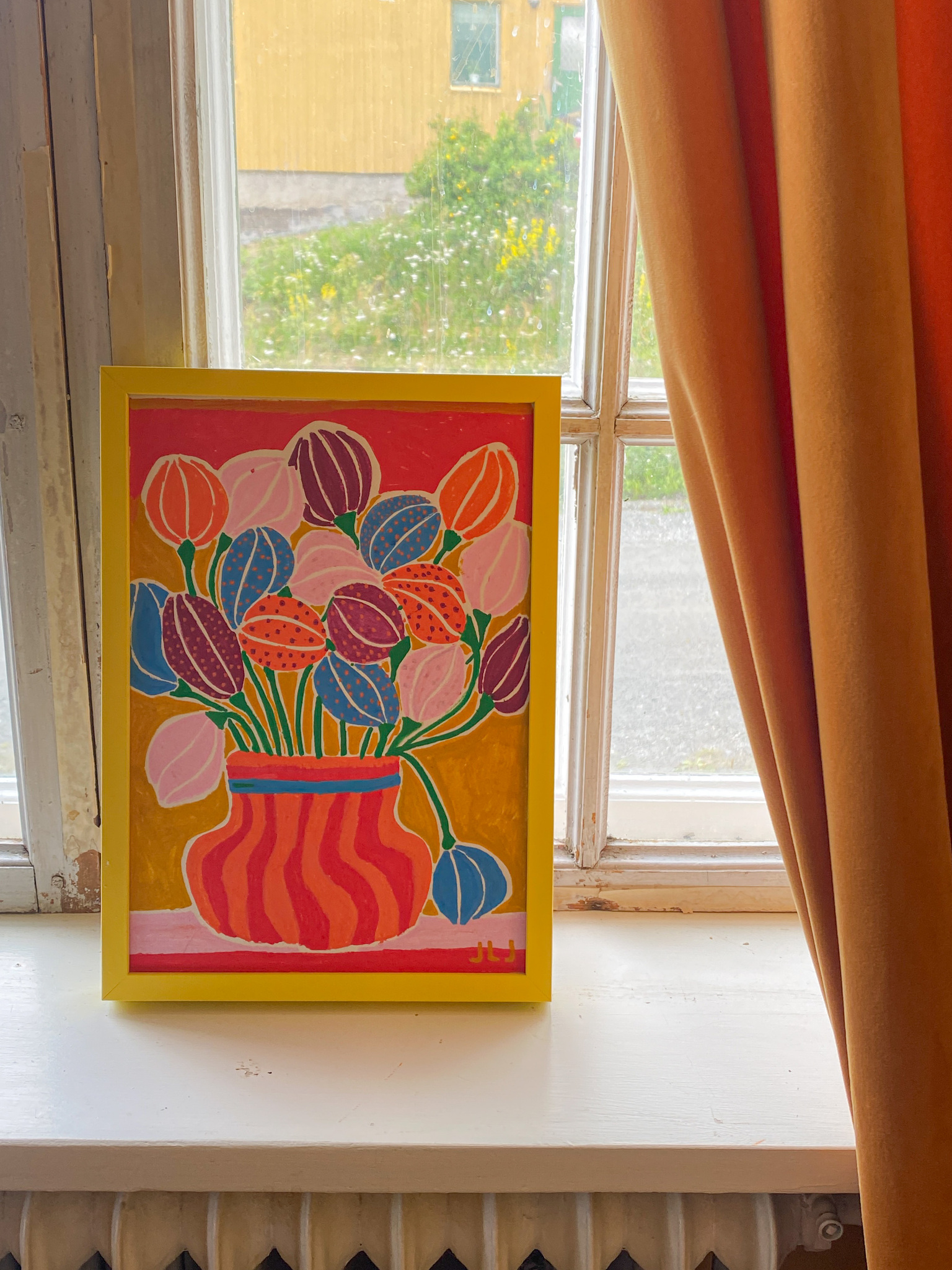 Röda vasen - Original av Jessica Jämting - 21x30 cm