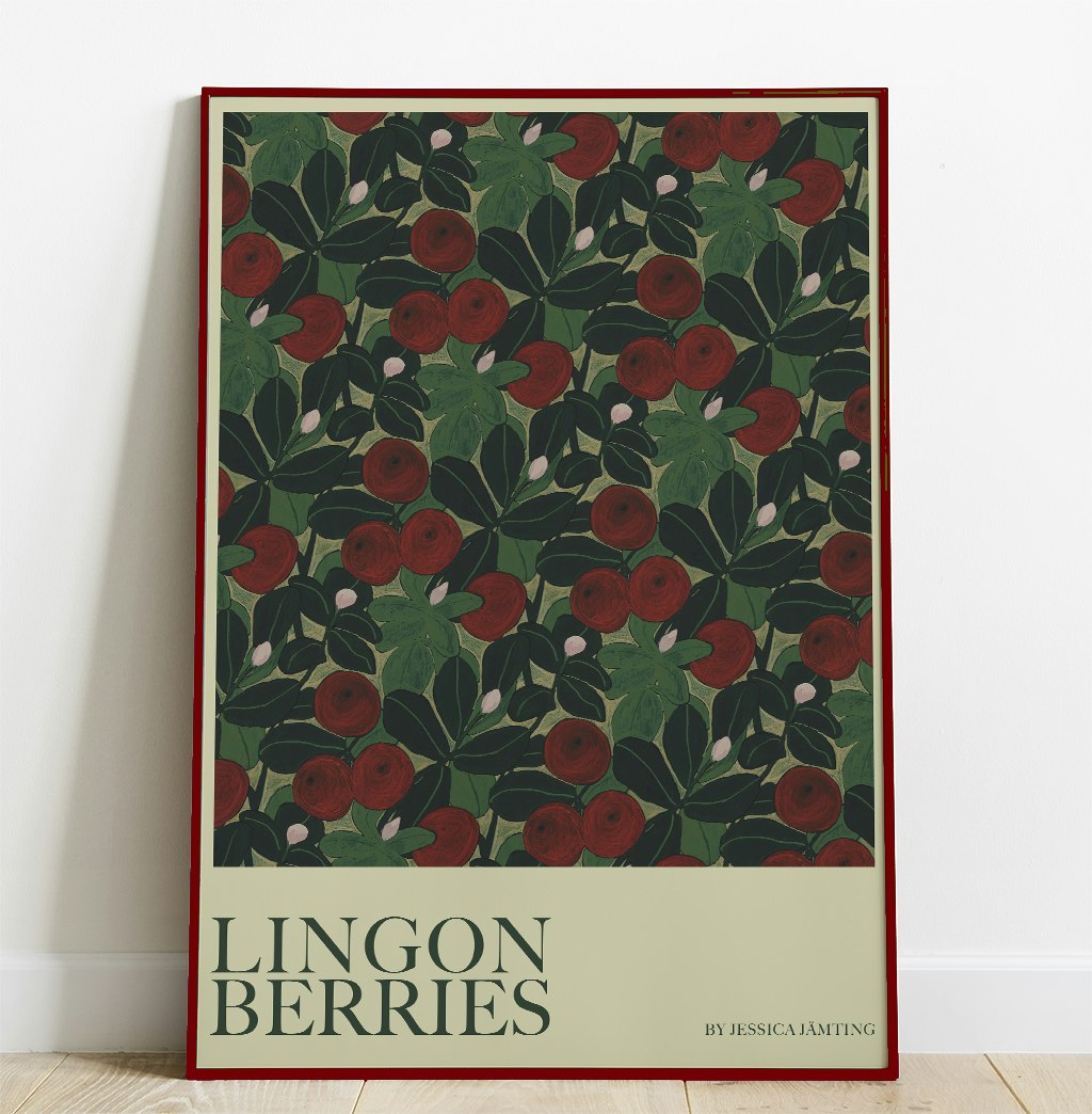 Lingonberries  –  Poster by Jessica Jämting
