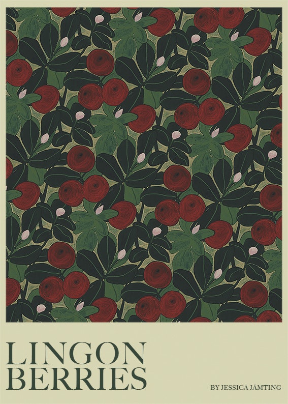 Lingonberries  –  Poster by Jessica Jämting