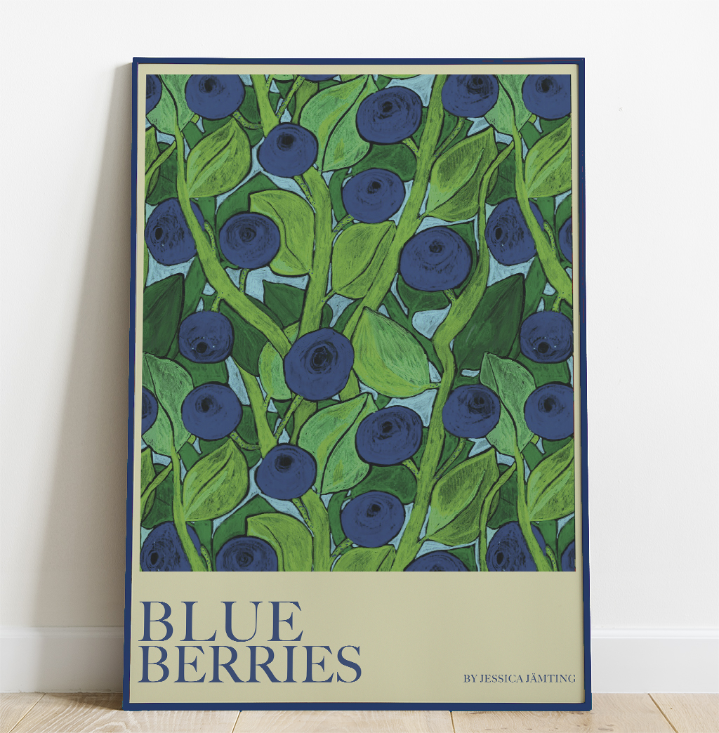 Blueberries  –  Poster by Jessica Jämting