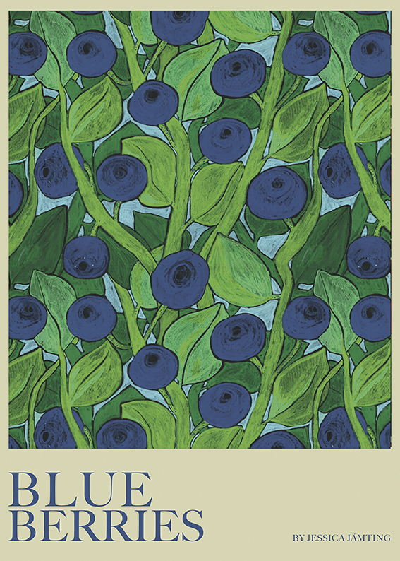 Blueberries  –  Poster by Jessica Jämting