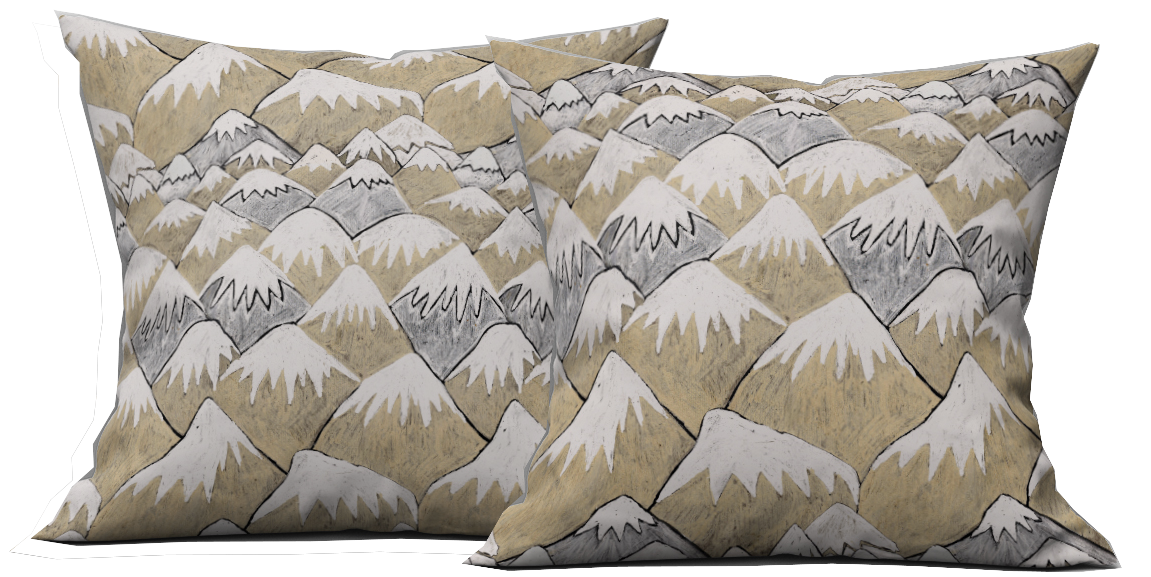 Fjällen - Kuddfodral 50x50 cm  – Ekologisk bomull