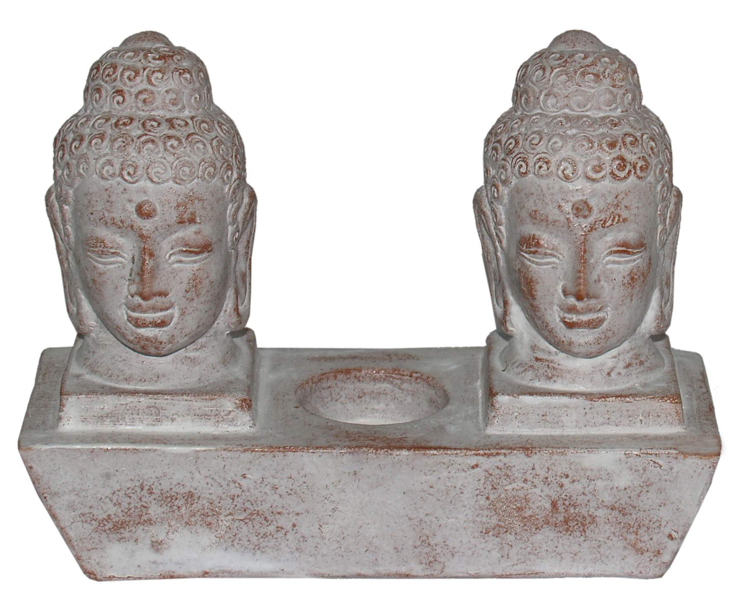 Ljushållare med 2 st Buddhahuvuden