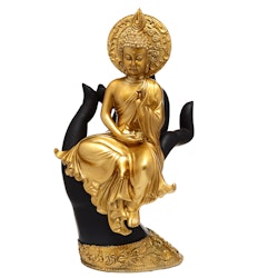 Sittande Thai Buddha i hand i Guld