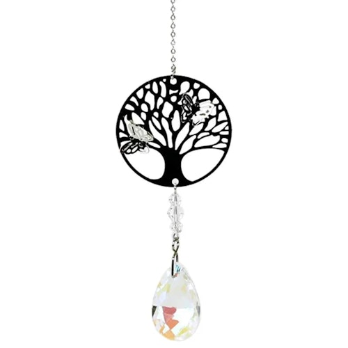 Solfångare Tree of Life med regnbågskristallsdroppe
