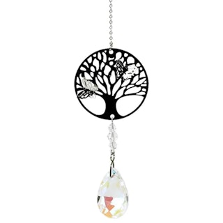 Solfångare Tree of Life med regnbågskristallsdroppe