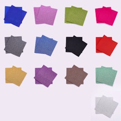 Fyrkantiga små orgamipapper glitter - svart - 6,5x6,5 - 4st