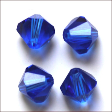 Lyxiga fasetterade Bicon glaspärlor - Klass AAA - blå - 10-p -6x6mm