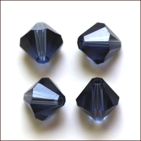 Lyxiga fasetterade Bicon glaspärlor - Klass AAA - marin blå - 10-p - 6x6mm