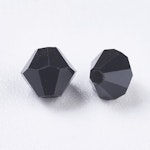 Lyxiga fasetterade Bicon glaspärlor - Klass AAA - svart - 10-p -6x6mm