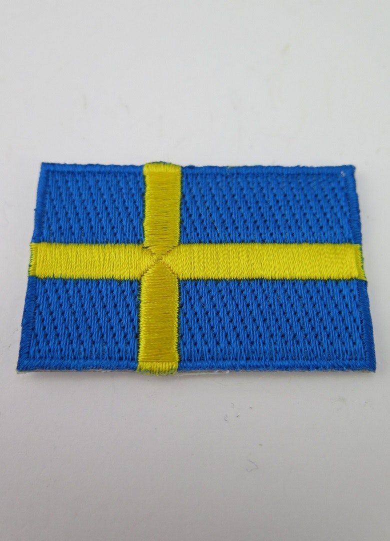 Sverige flagga broderad 3x5cm