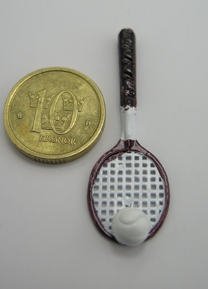 **Miniatyr** Tennisracket med boll