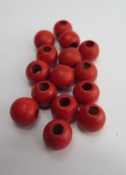 Röda träpärlor 11mm