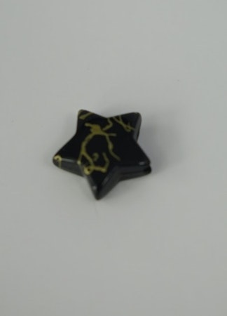 "Porslins" pärla stjärna 10mm Svart