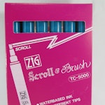 Zig Scroll & Brush tuschpennor 6-p blågrön