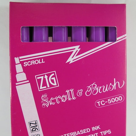 Zig Scroll & Brush tuschpennor 6-p röd lila